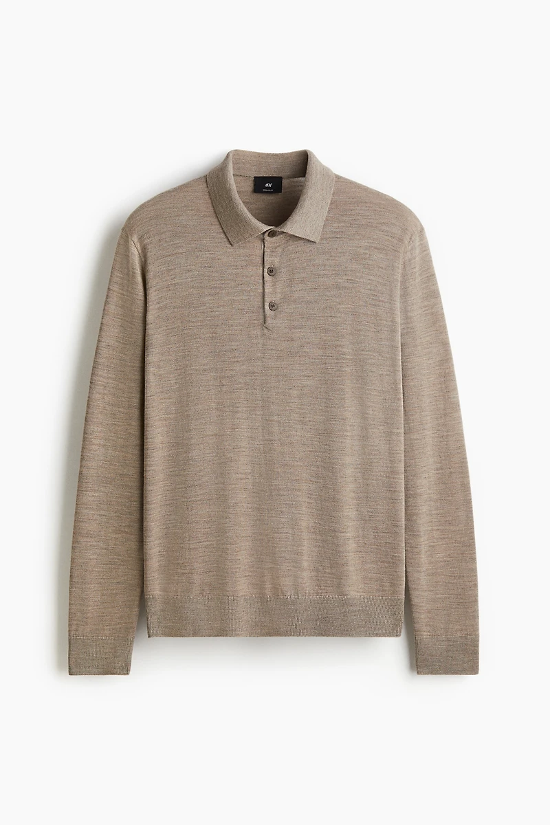 Polo classique en laine mérinos