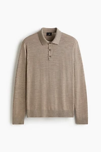 Polo classique en laine mérinos