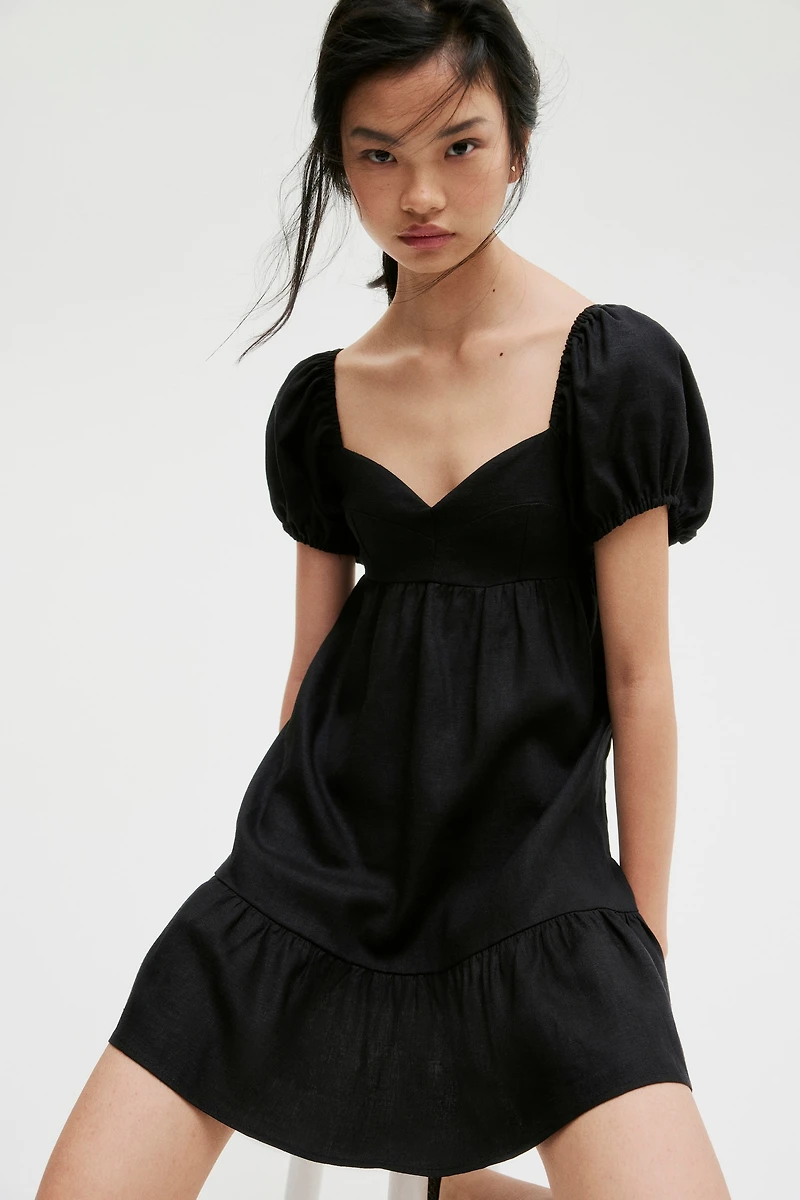 Puff-Sleeved Dress