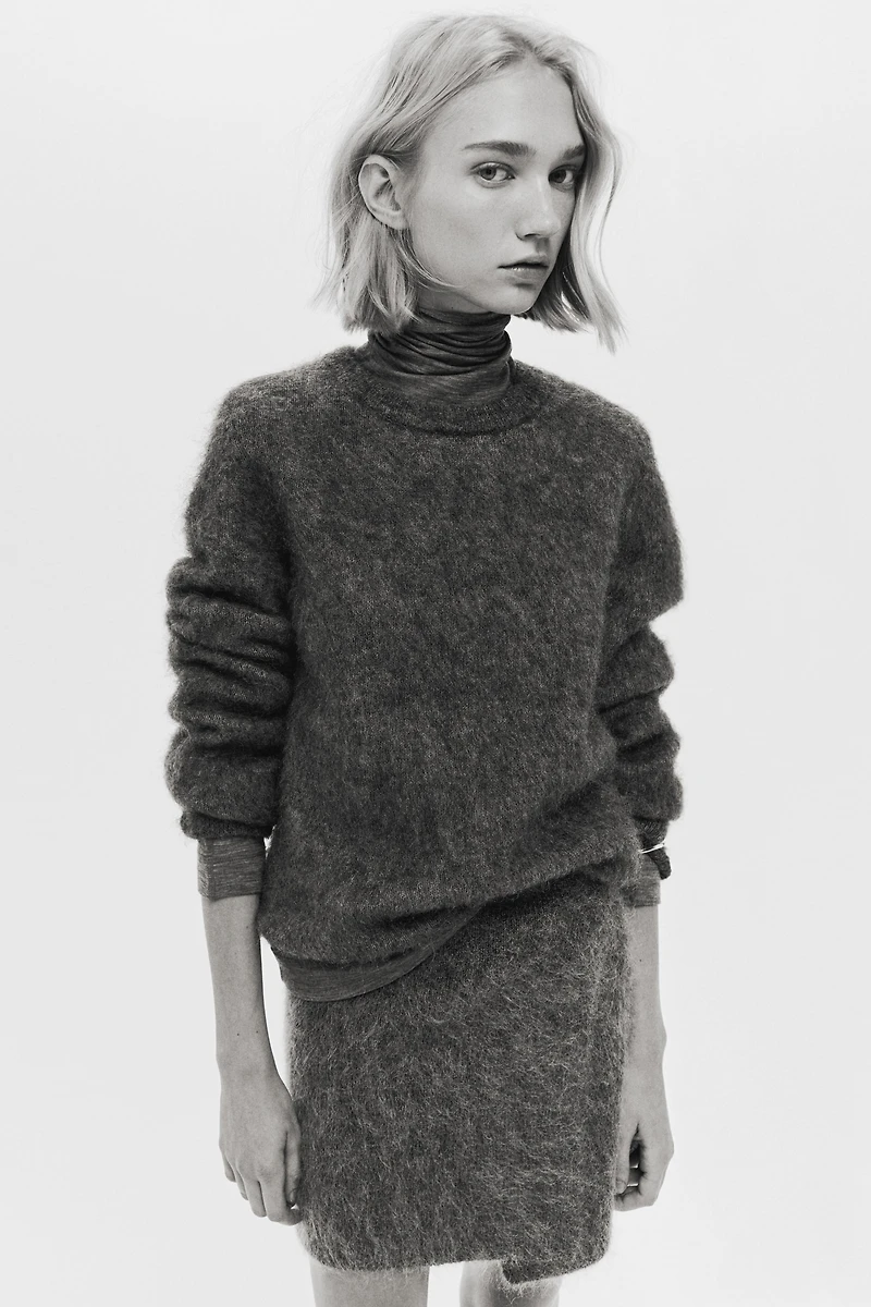 Mohair-Blend Mini Skirt