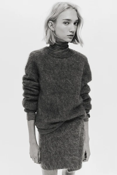 Mohair-Blend Mini Skirt