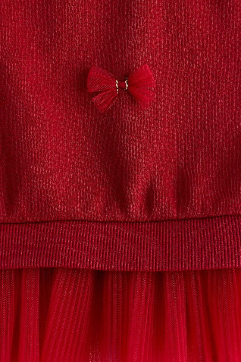 Sweatshirt Dress with Tulle Skirt