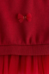 Sweatshirt Dress with Tulle Skirt