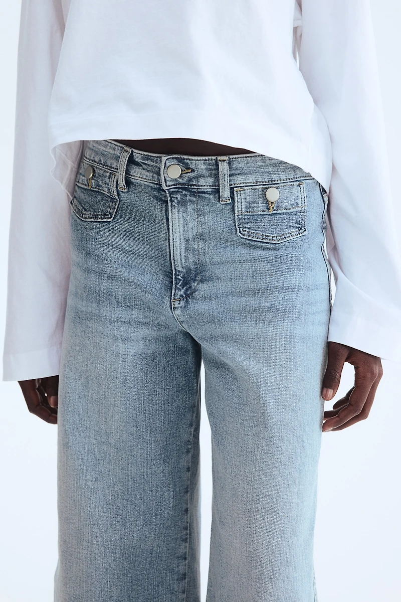 Wide High Waist Ankle Jeans