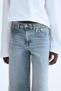 Wide High Waist Ankle Jeans
