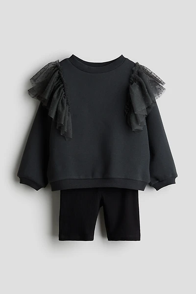 2-piece Sweatshirt and Bike Shorts Set