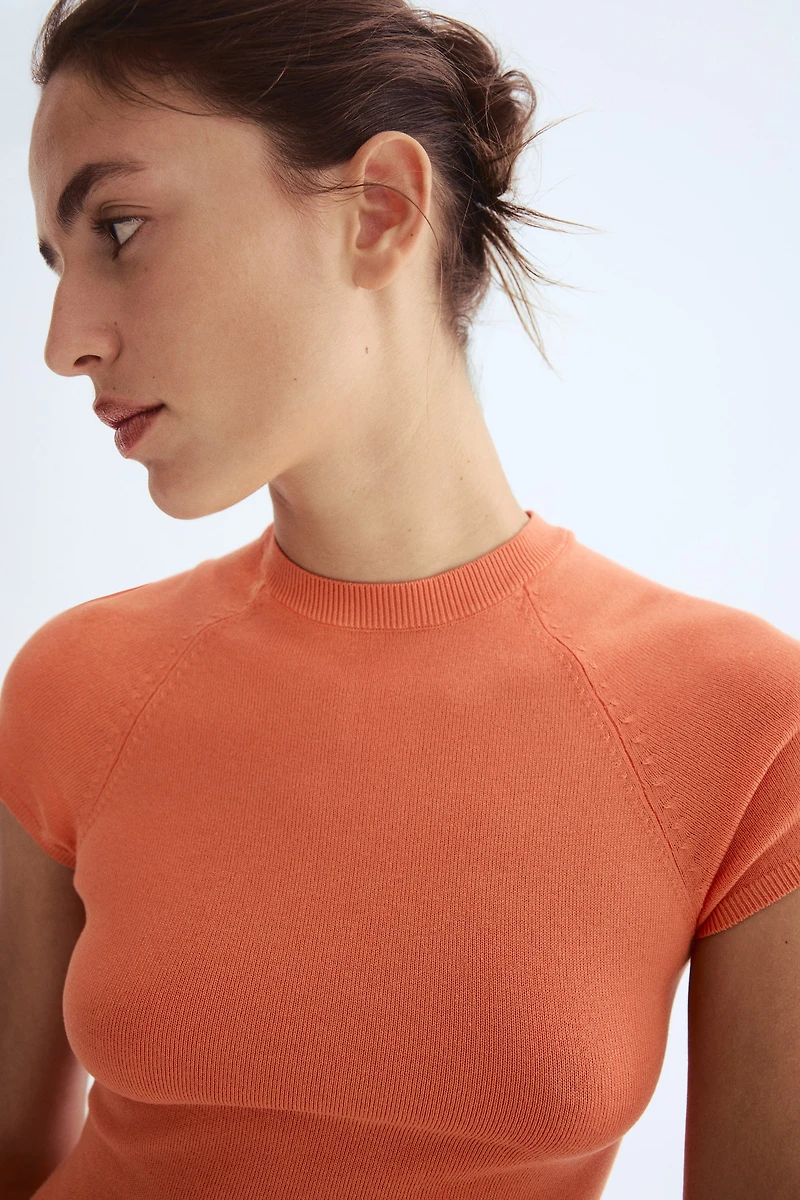 Fine-Knit Peplum Top