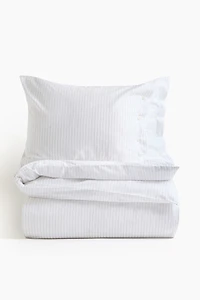 Pinstriped King/Queen Duvet Cover Set