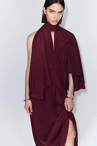 Cape-Sleeved Kaftan Dress