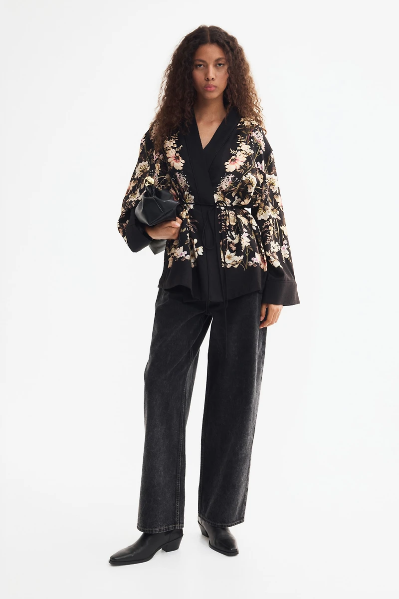 Tie-Belt Twill Jacket