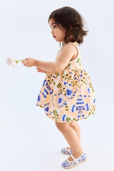Floral-Print Seersucker Dress