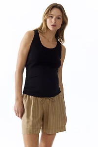 MAMA Linen-Blend Shorts