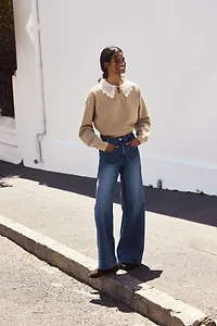 Jean large taille haute