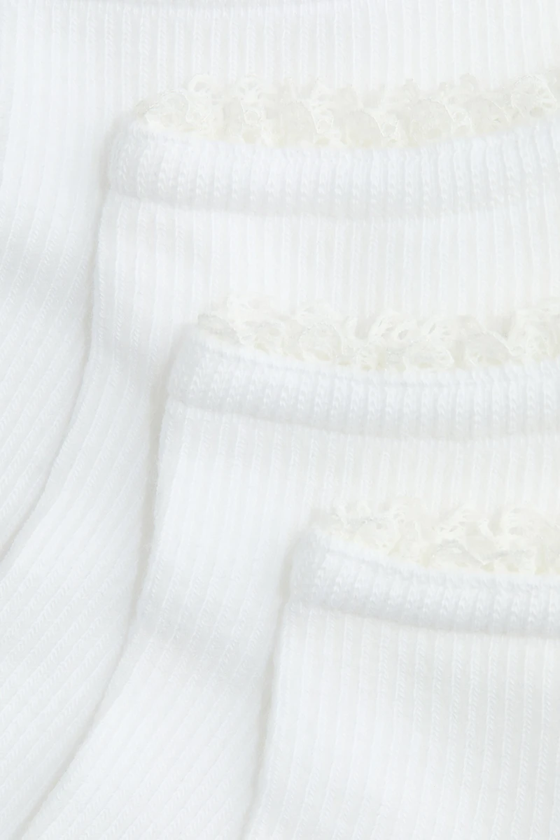 2-Pack Lace-Trimmed Ankle Socks