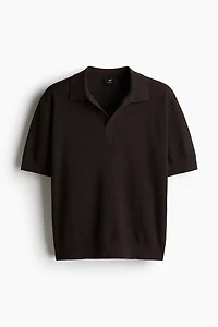 Regular-Fit Cable-Knit Polo Shirt