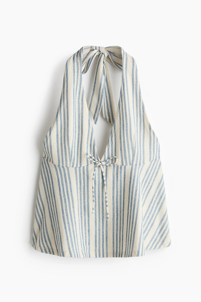 Tie-Detail Halterneck Top