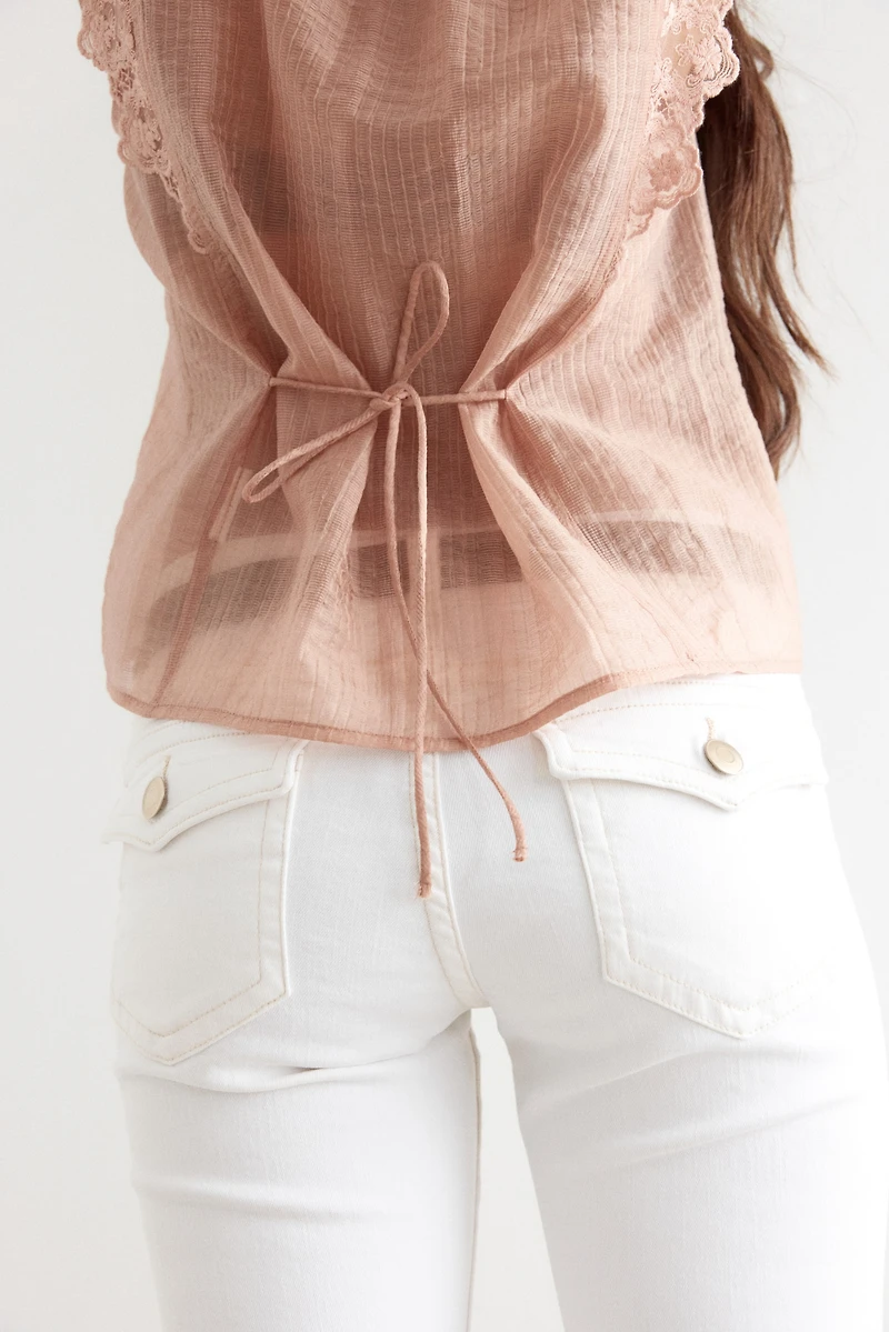 Lace-Trimmed Sleeveless Top