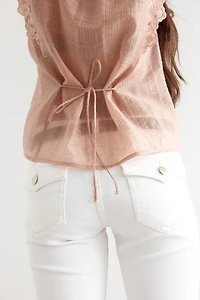 Lace-Trimmed Sleeveless Top