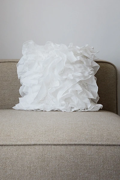 Ruffled Cotton Cushion Cover