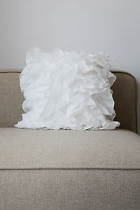 Ruffled Cotton Cushion Cover