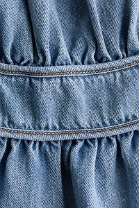 Haut en denim avec bretelles à nouer