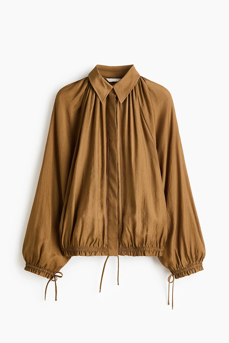 Chemise ample à cordons de serrage
