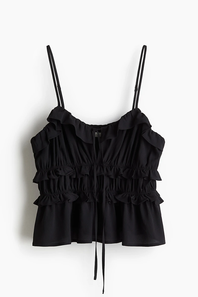 Ruffle-Trimmed Strappy Top