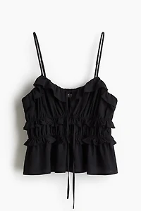 Ruffle-Trimmed Strappy Top
