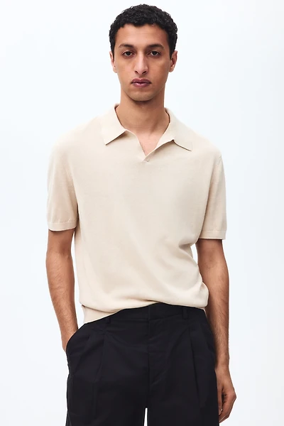 Polo classique en soie mélangée
