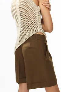 Dressy Linen-Blend Shorts