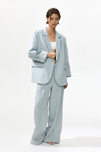 Linen-Blend Blazer