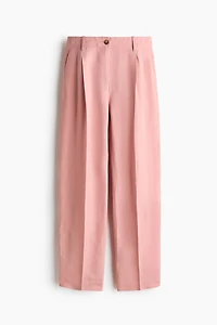 Tapered Linen-Blend Pants