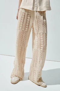 Pantalon en dentelle à cordon de serrage