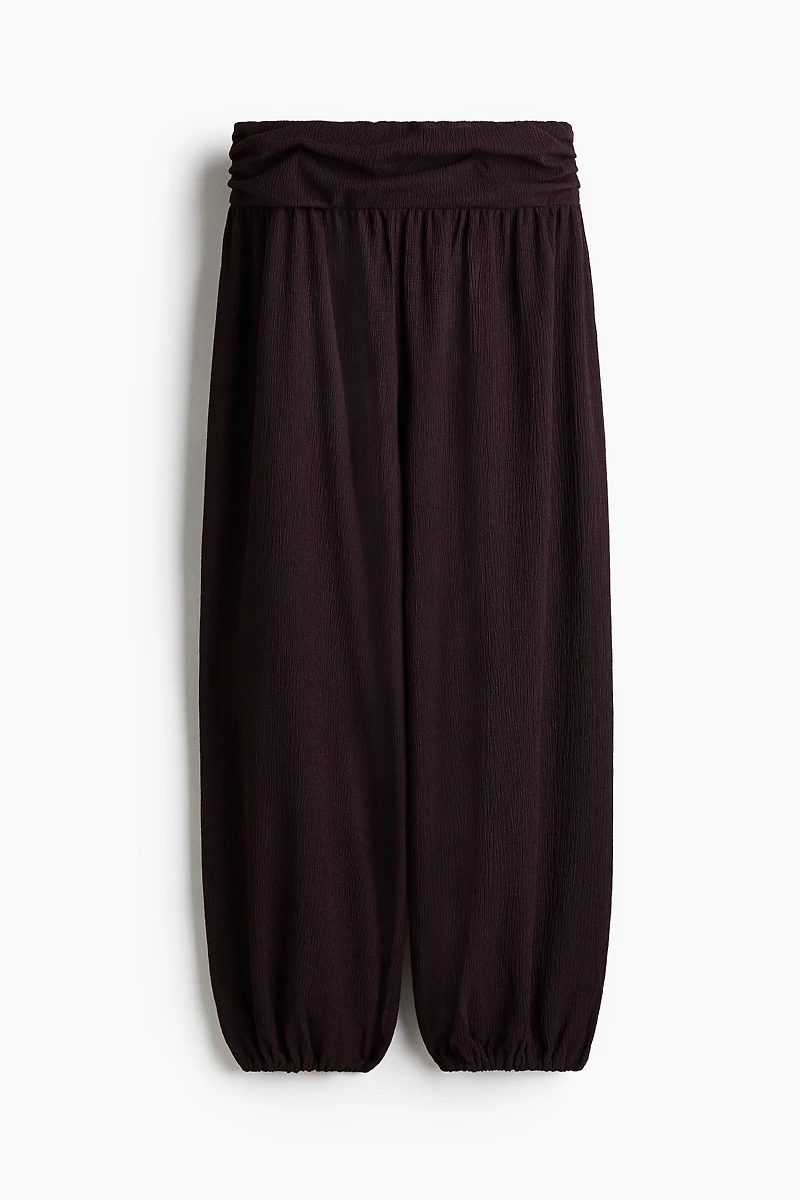 Crinkled Balloon-Leg Pants