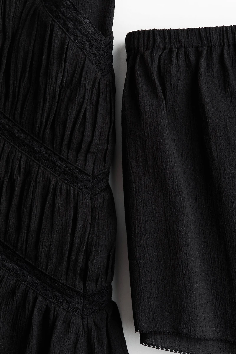 Lace-Detail Cotton Pajamas