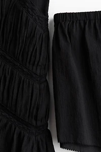 Lace-Detail Cotton Pajamas