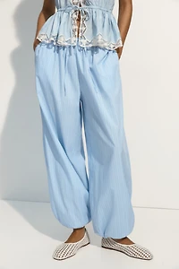 Cotton Balloon-Leg Pants