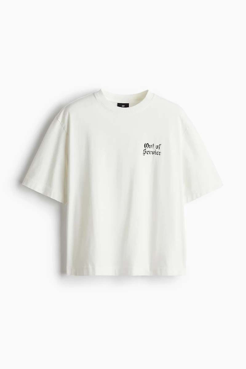 Oversized Fit Vintage-Look Printed T-Shirt