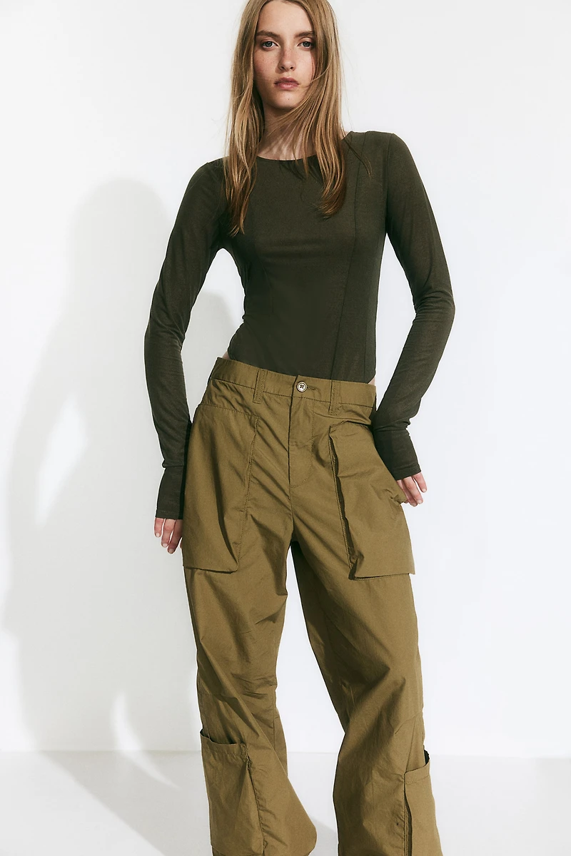 Textured Jersey Thong Bodysuit
