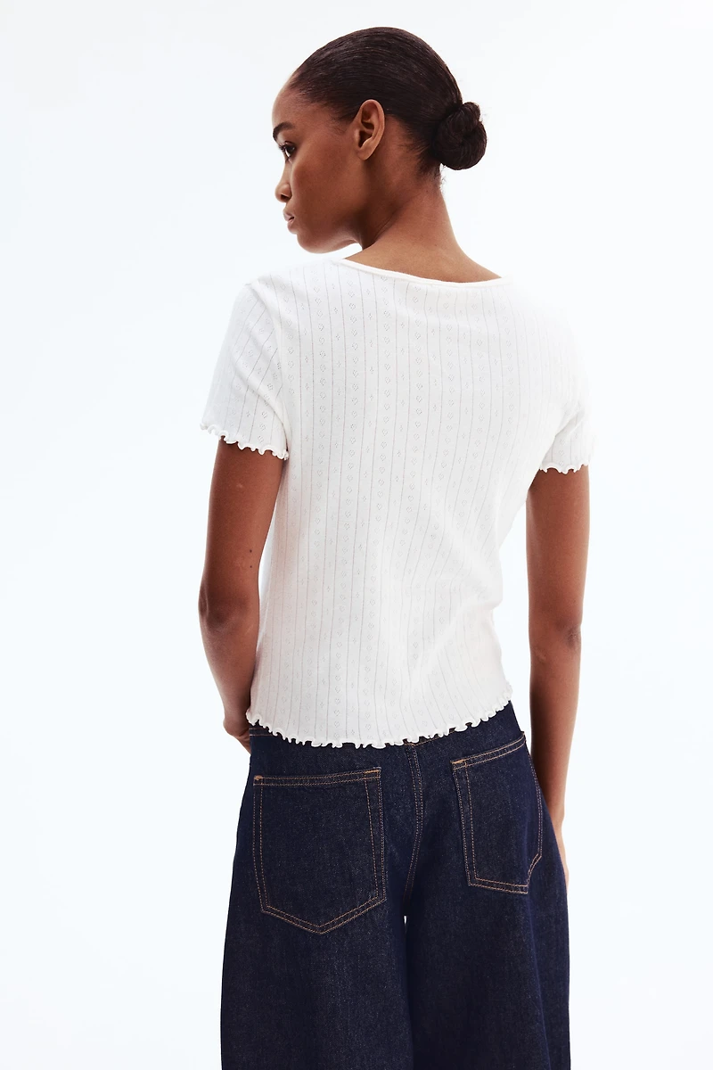 Pointelle Jersey Top