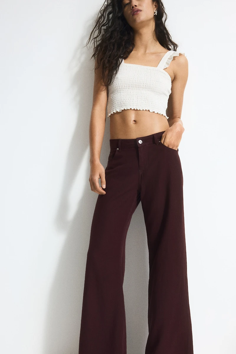 Pantalon large en lin mélangé
