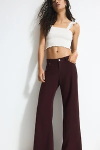 Pantalon large en lin mélangé