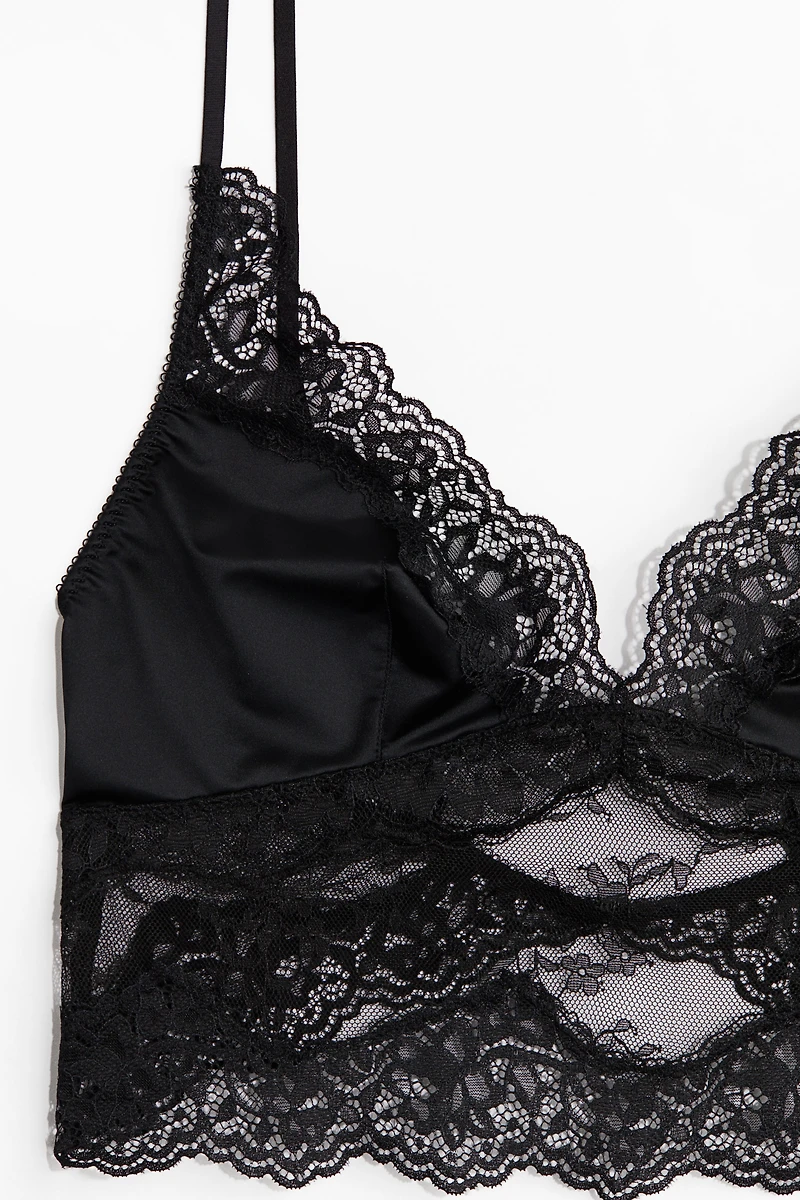 Brassière en microfibre et dentelle