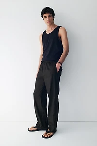 Easy Care Loose-Fit Linen-Blend Pants