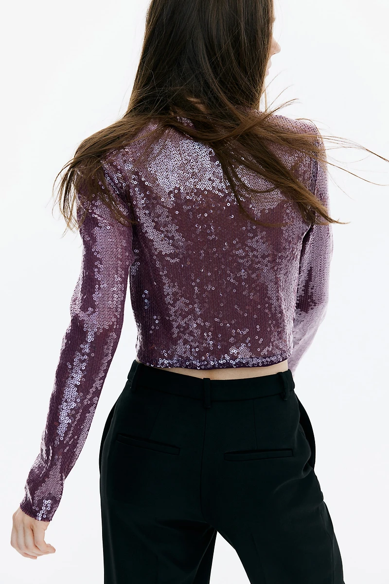 Sequined Crop Top