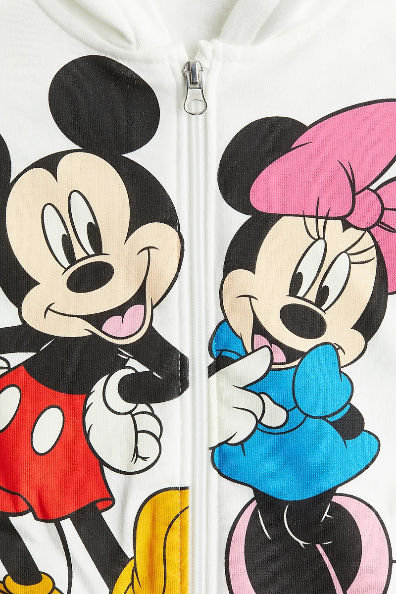 Veste à capuche imprimée fermeture éclair