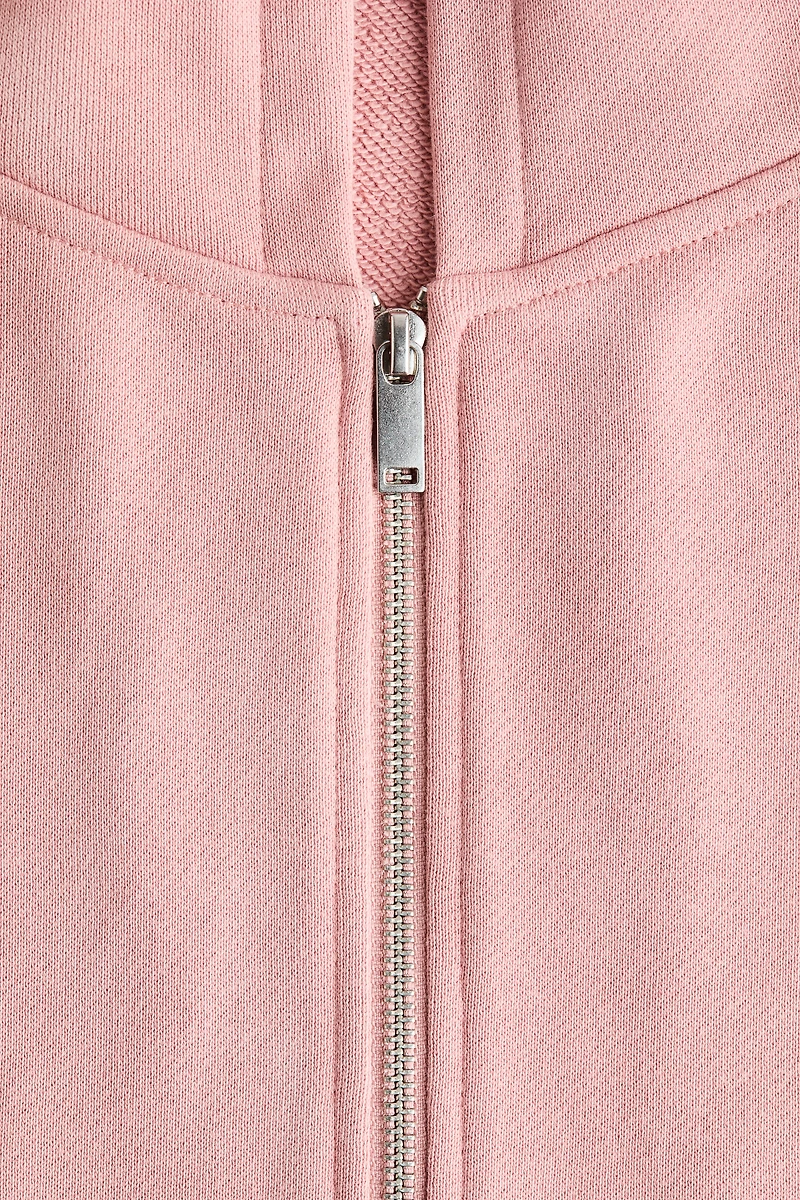 Drawstring zip-through hoodie