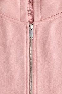 Drawstring zip-through hoodie
