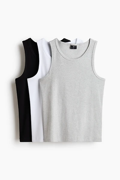 3-Pack Slim-Fit Ribbed Tank Tops