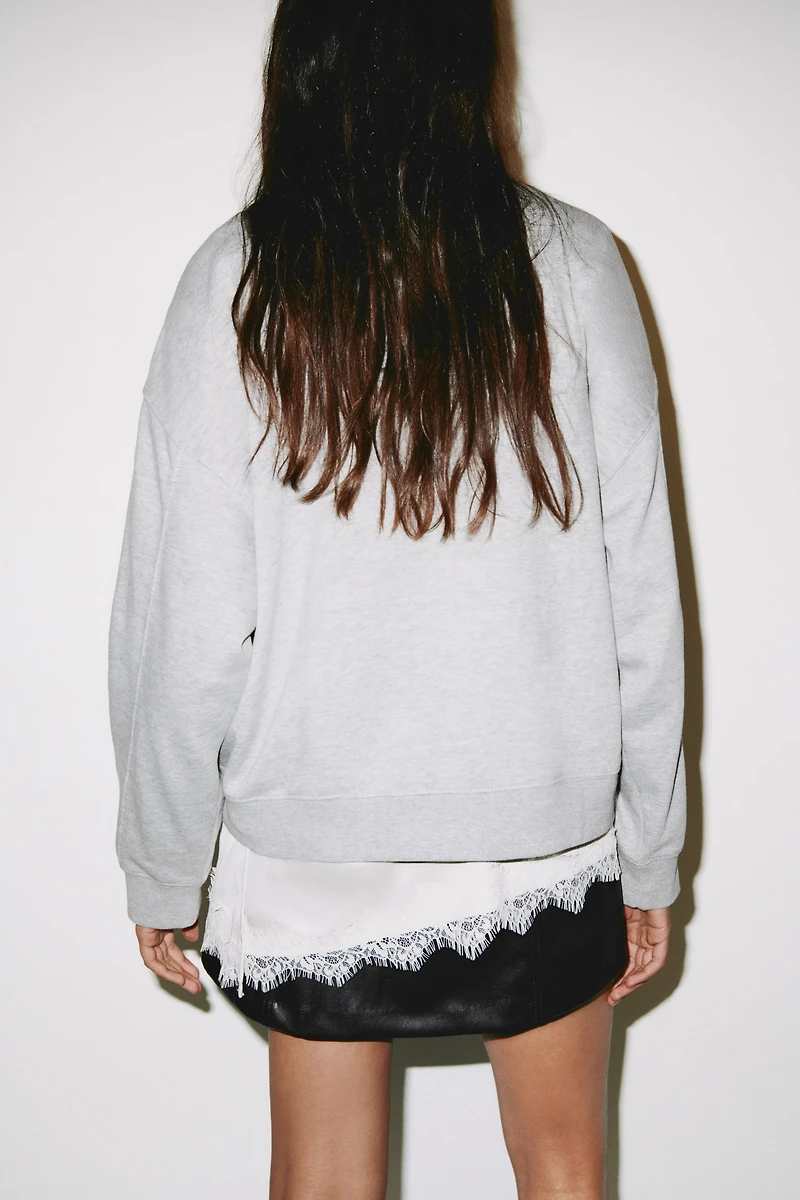 Sweatshirt with Printed Motif